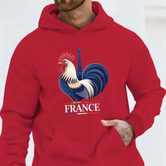 Image de Sweater homme rouge avec coq France