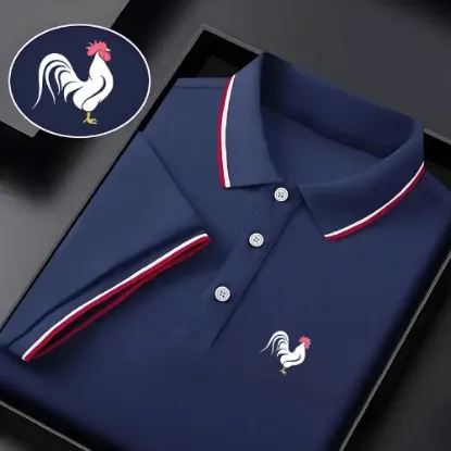 Image de Polo homme bleu coq francais