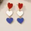 Image de Boucles d'oreille coeur bleu blanc rouge